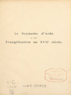 cover image of Le royaume d'Arda et son évangélisation au XVIIe siècle